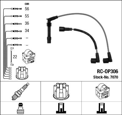 NGK 7070 - Комплект запалителеи кабели vvparts.bg