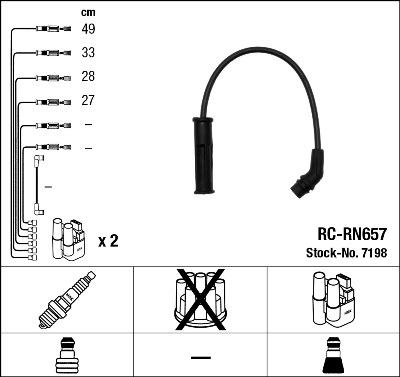 NGK 7198 - Комплект запалителеи кабели vvparts.bg