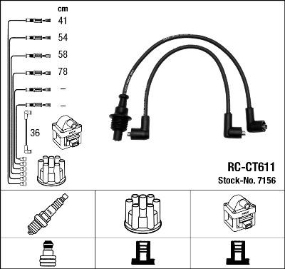 NGK 7156 - Комплект запалителеи кабели vvparts.bg