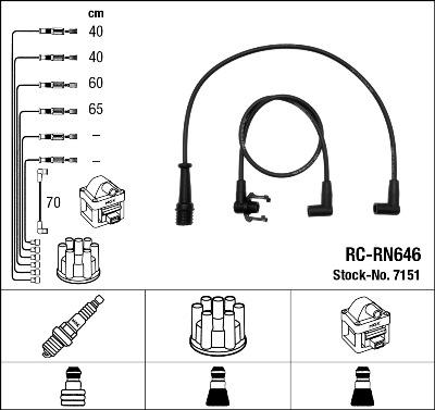 NGK 7151 - Комплект запалителеи кабели vvparts.bg