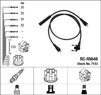 NGK 7153 - Комплект запалителеи кабели vvparts.bg