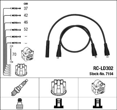 NGK 7104 - Комплект запалителеи кабели vvparts.bg