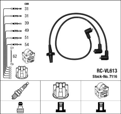 NGK 7116 - Комплект запалителеи кабели vvparts.bg