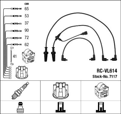 NGK 7117 - Комплект запалителеи кабели vvparts.bg