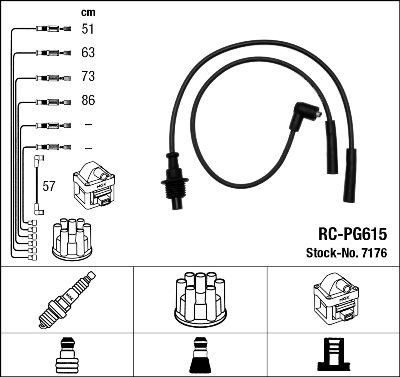 NGK 7176 - Комплект запалителеи кабели vvparts.bg