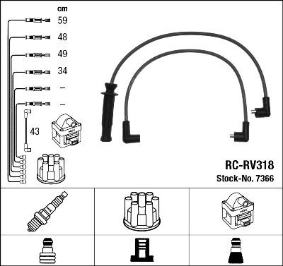 NGK 7366 - Комплект запалителеи кабели vvparts.bg