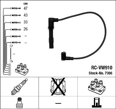 NGK 7306 - Комплект запалителеи кабели vvparts.bg