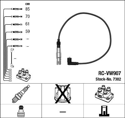 NGK 7302 - Комплект запалителеи кабели vvparts.bg