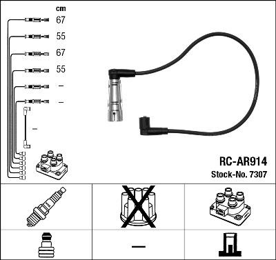 NGK 7307 - Комплект запалителеи кабели vvparts.bg