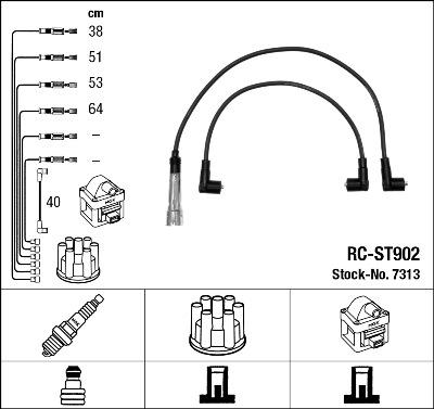 NGK 7313 - Комплект запалителеи кабели vvparts.bg