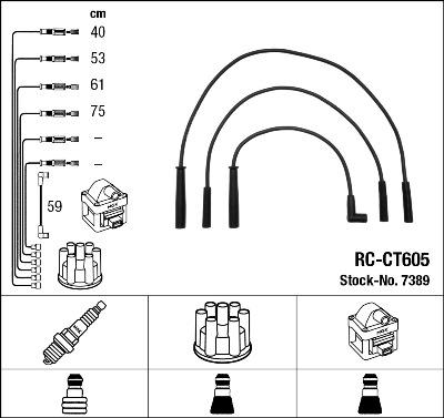 NGK 7389 - Комплект запалителеи кабели vvparts.bg