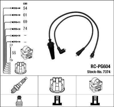 NGK 7374 - Комплект запалителеи кабели vvparts.bg