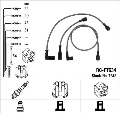 NGK 7242 - Комплект запалителеи кабели vvparts.bg