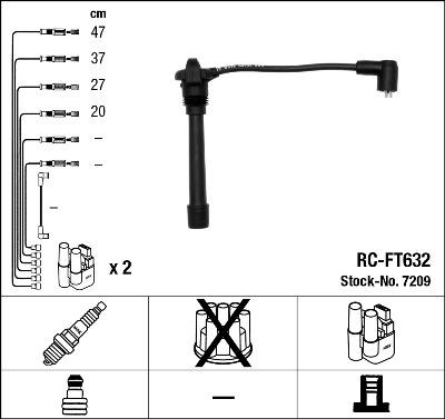 NGK 7209 - Комплект запалителеи кабели vvparts.bg