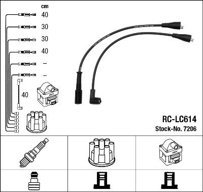 NGK 7206 - Комплект запалителеи кабели vvparts.bg