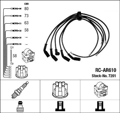 NGK 7201 - Комплект запалителеи кабели vvparts.bg