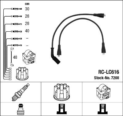 NGK 7208 - Комплект запалителеи кабели vvparts.bg