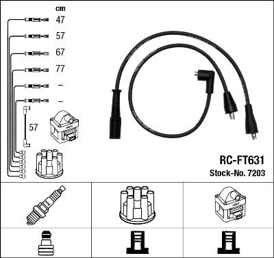 NGK 7203 - Комплект запалителеи кабели vvparts.bg