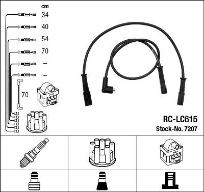 NGK 7207 - Комплект запалителеи кабели vvparts.bg