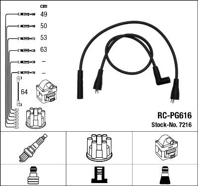 NGK 7216 - Комплект запалителеи кабели vvparts.bg