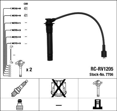 NGK 7706 - Комплект запалителеи кабели vvparts.bg