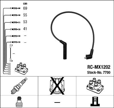 NGK 7700 - Комплект запалителеи кабели vvparts.bg