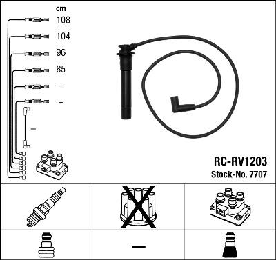 NGK 7707 - Комплект запалителеи кабели vvparts.bg