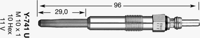 NGK Y-741U - Подгревна свещ vvparts.bg