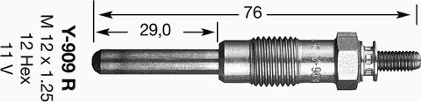 NGK Y-909R - Подгревна свещ vvparts.bg