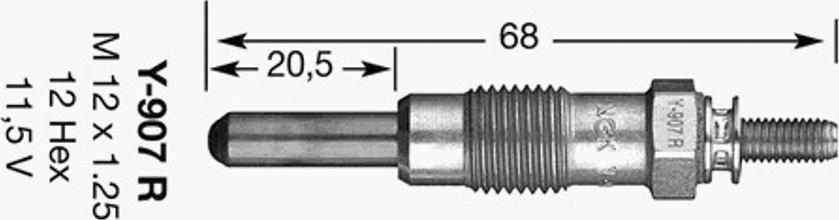 NGK Y-907R - Подгревна свещ vvparts.bg