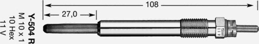 NGK Y-504 R - Подгревна свещ vvparts.bg