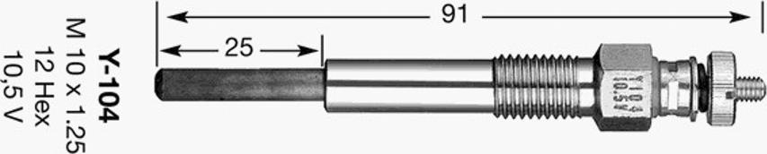 NGK Y-104 - Подгревна свещ vvparts.bg