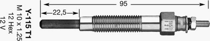 NGK Y-115T1 - Подгревна свещ vvparts.bg