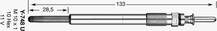 NGK Y-748U - Подгревна свещ vvparts.bg