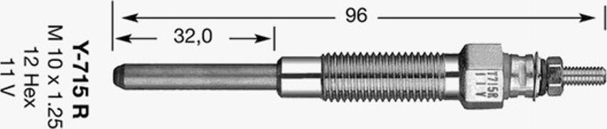 NGK Y-715 R - Подгревна свещ vvparts.bg