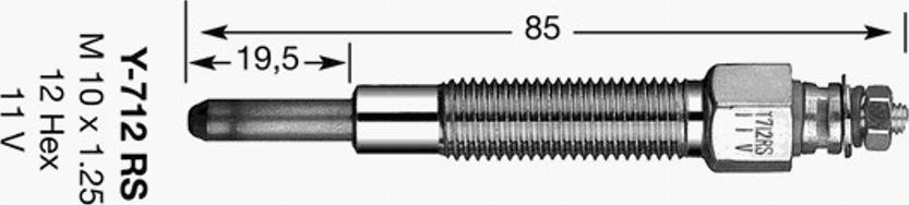 NGK Y-712 RS - Подгревна свещ vvparts.bg