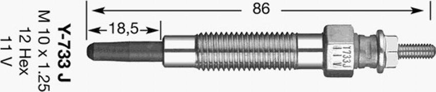 NGK Y-733J - Подгревна свещ vvparts.bg