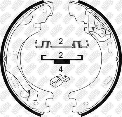 NiBK FN0703 - Комплект спирачна челюст, ръчна спирачка vvparts.bg