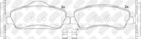 NiBK PN42004 - Комплект спирачно феродо, дискови спирачки vvparts.bg