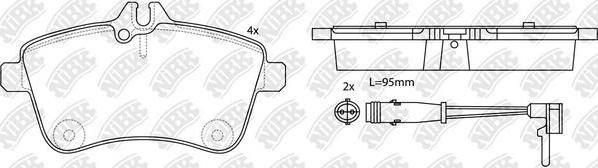 NiBK PN0490W - Комплект спирачно феродо, дискови спирачки vvparts.bg