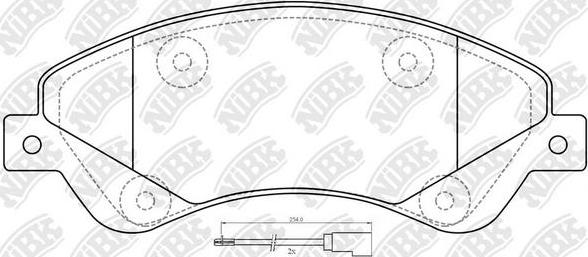 NiBK PN0505W - Комплект спирачно феродо, дискови спирачки vvparts.bg