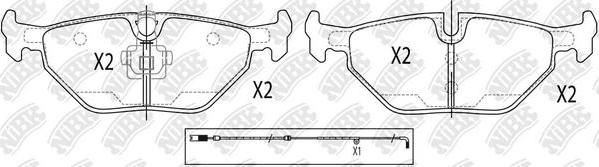 NiBK PN0014W - Комплект спирачно феродо, дискови спирачки vvparts.bg