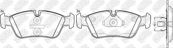 NiBK PN0010 - Комплект спирачно феродо, дискови спирачки vvparts.bg