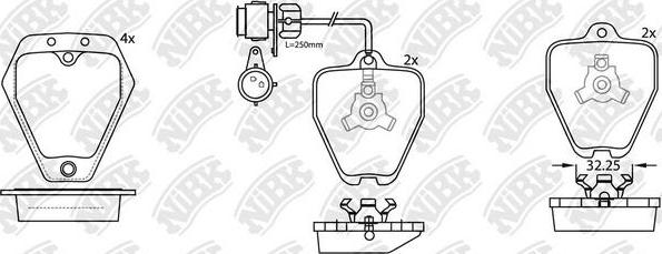 NiBK PN0105W - Комплект спирачно феродо, дискови спирачки vvparts.bg