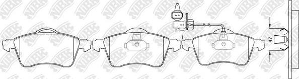 NiBK PN0108W - Комплект спирачно феродо, дискови спирачки vvparts.bg