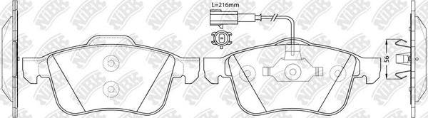 NiBK PN0382W - Комплект спирачно феродо, дискови спирачки vvparts.bg