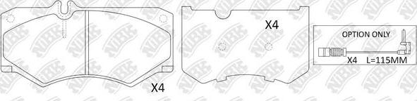 NiBK PN0254W - Комплект спирачно феродо, дискови спирачки vvparts.bg