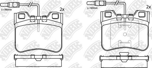 NiBK PN0250W - Комплект спирачно феродо, дискови спирачки vvparts.bg