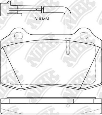 NiBK PN0202W - Комплект спирачно феродо, дискови спирачки vvparts.bg