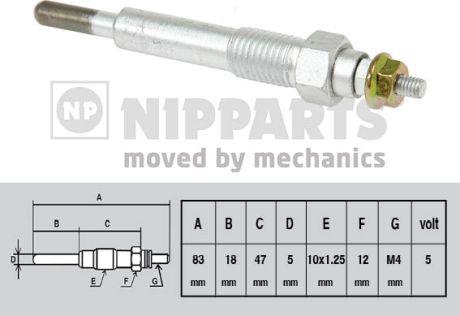 Nipparts J5719004 - Подгревна свещ vvparts.bg